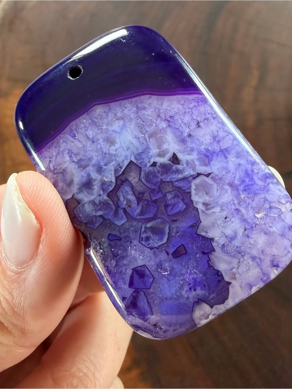 Purple Druzy Agate Pendant Dyed Crystal Necklace Gemstone Natural Stone Jewelry